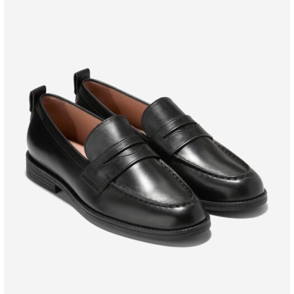 New Cole Haan Black Leather Penny Loafers - Picture 6 of 7